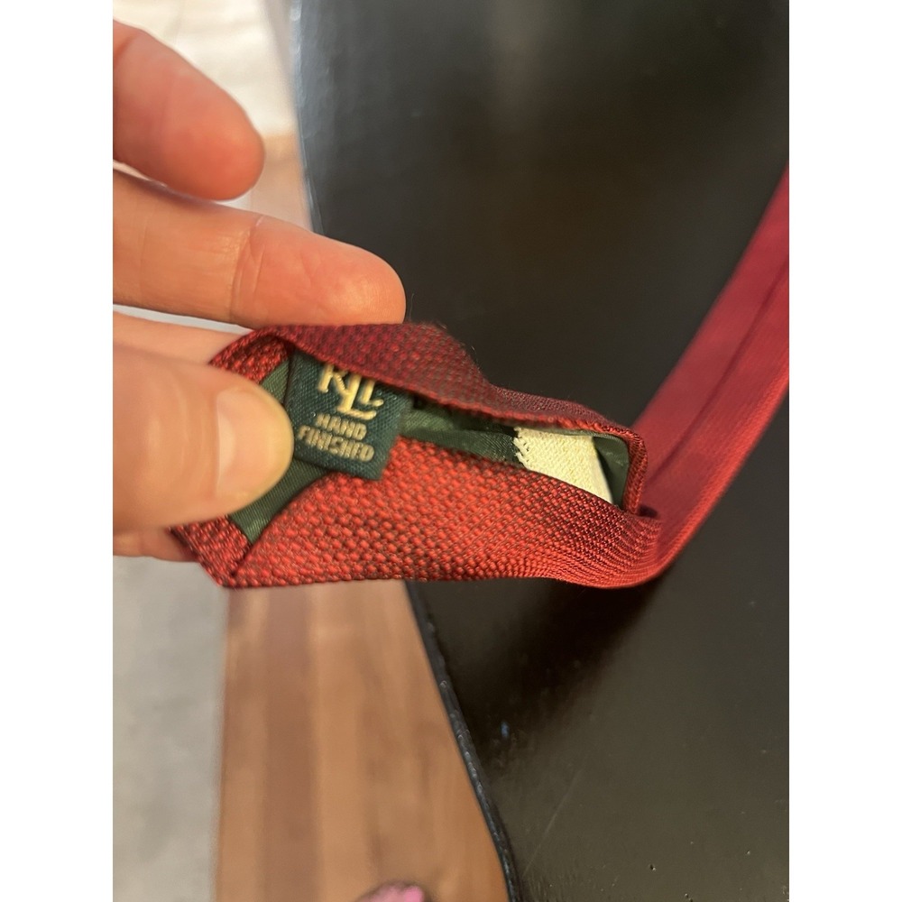 Vintage Polo Ralph Lauren Necktie Mens Red Shirt Tie 90s  USA Pristine - Picture 5 of 6